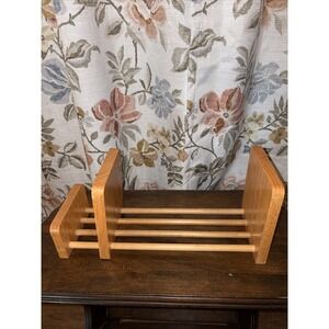 Vintage Wood Desktop Adjustable Expanding Book Shelf for books, CDs or DVDs